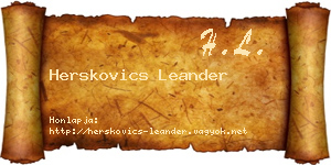 Herskovics Leander névjegykártya